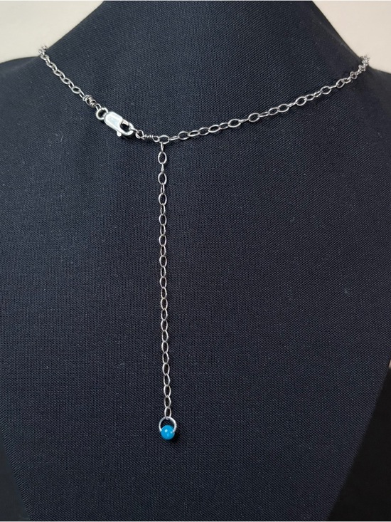 Sterling Silver Turquoise Argentium Artisan Hand Crafted Necklace - Picture 4 of 8